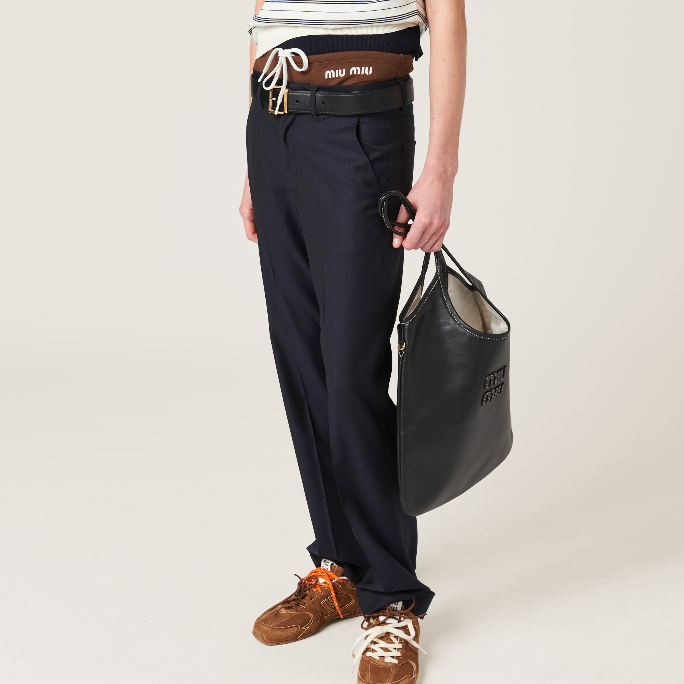 パンツ MiuMiu Midnight blue batavia pant (MP1804SOOO11AD F0008) Navy Batavia Pants | Miu Miu