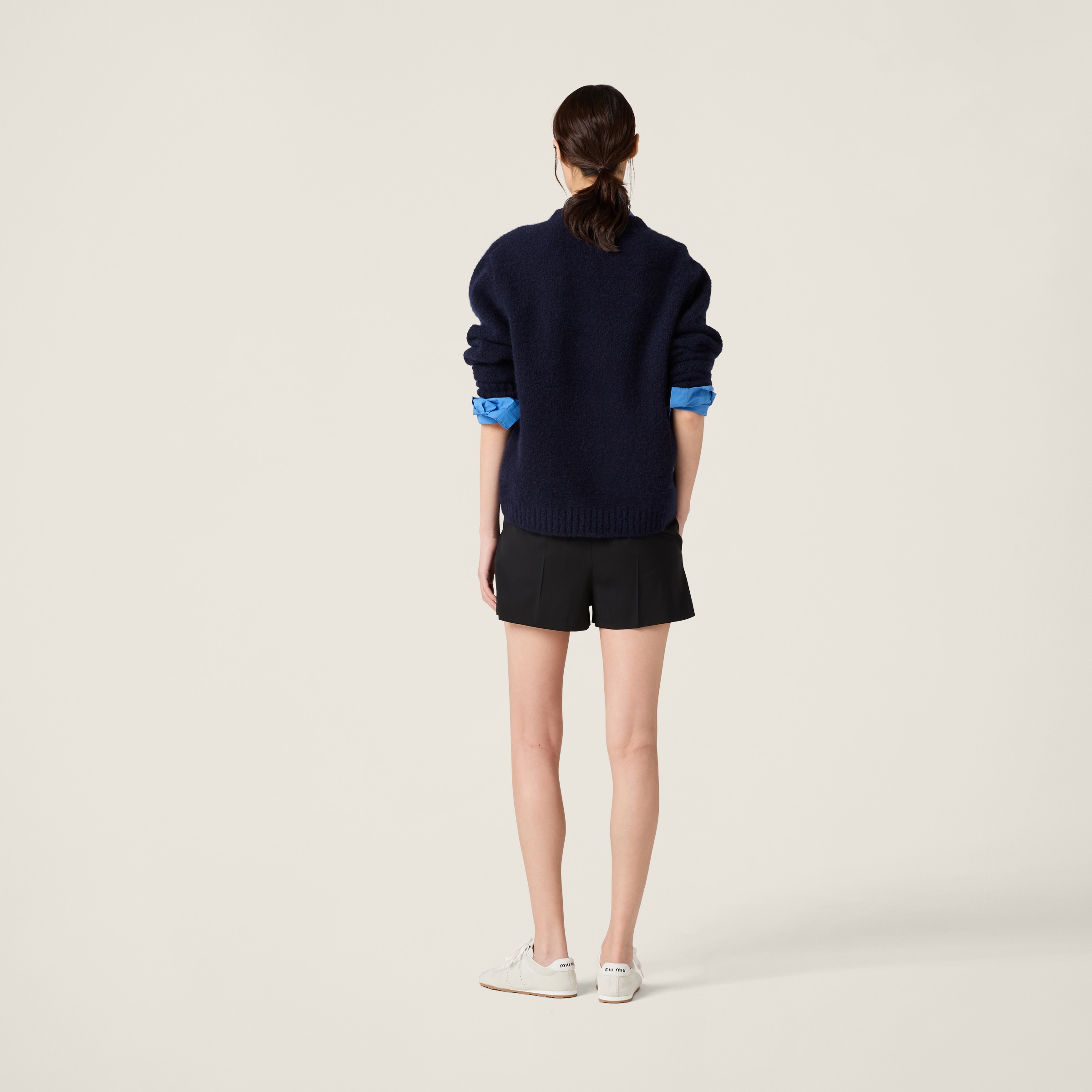 Miu Miu Wool Shorts In Black