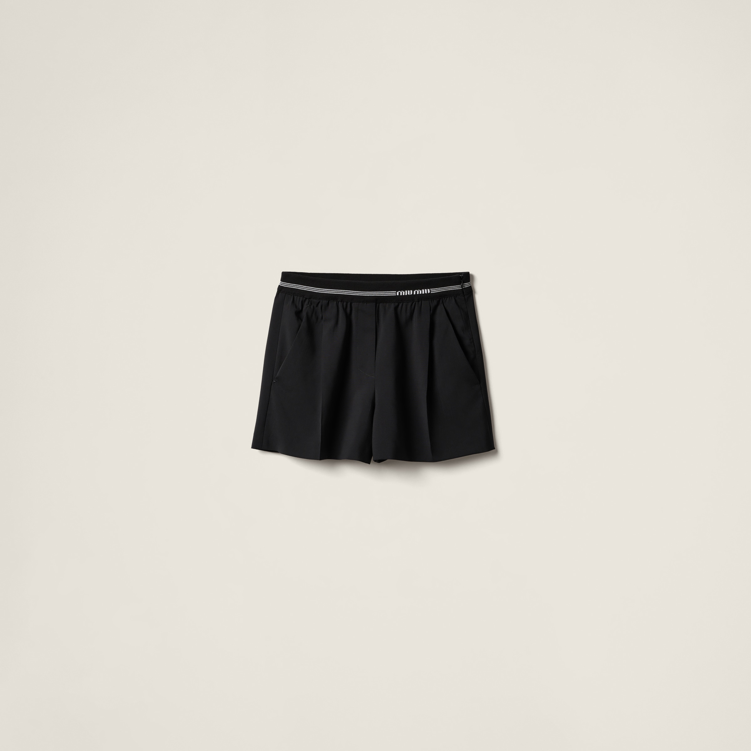 Miu Miu Wool Shorts In Black