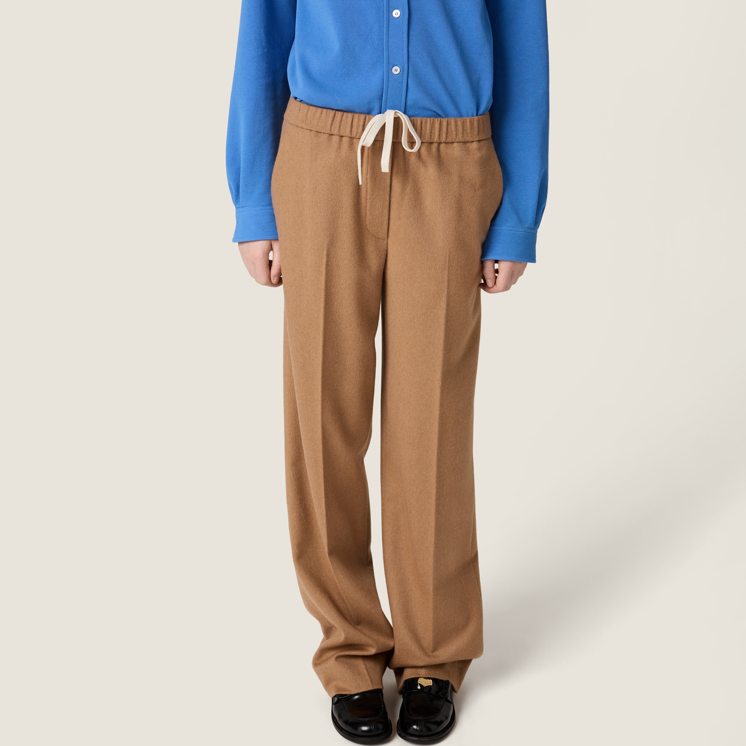 Camel hair drawstring pants - thumbnail 5