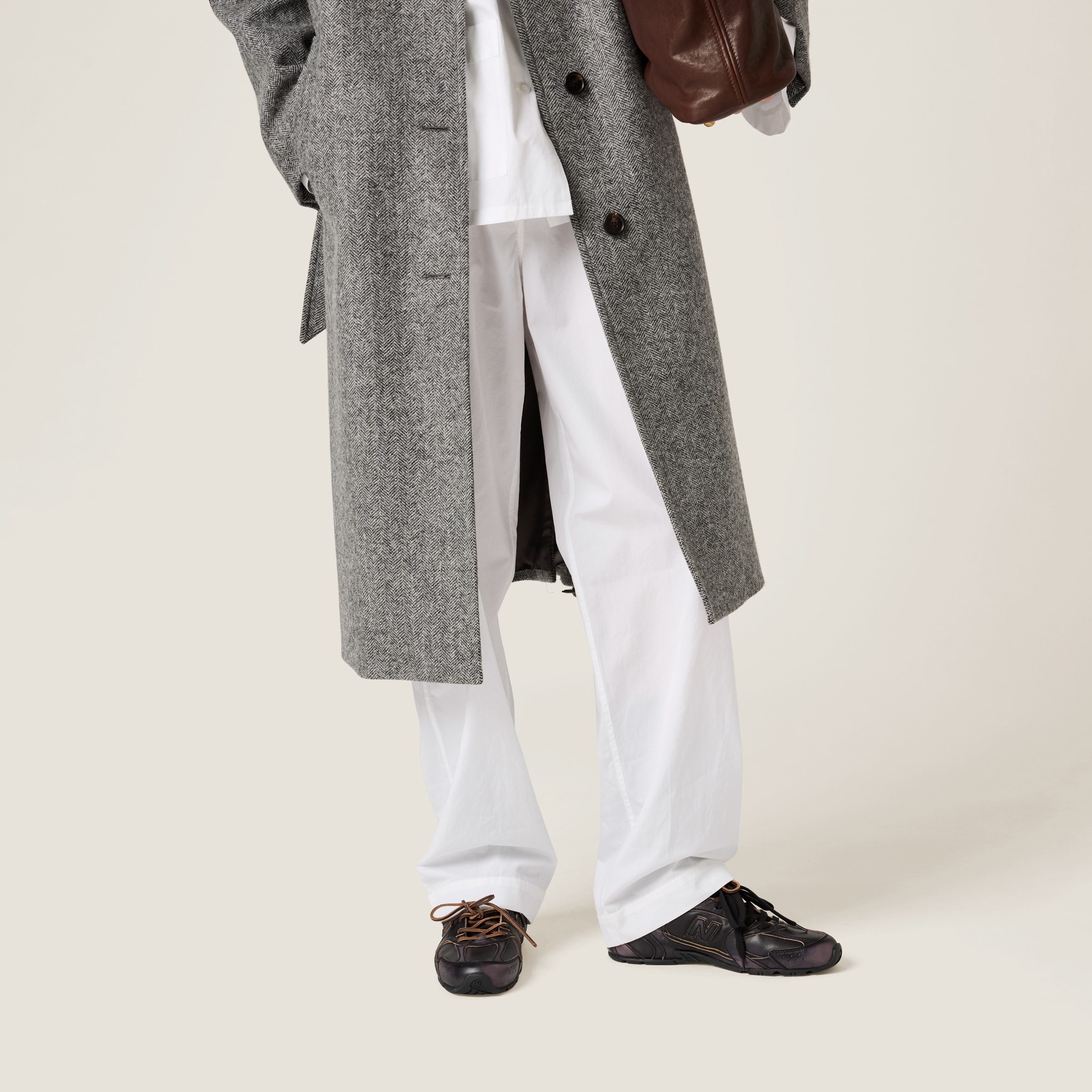 パンツ MIUMIU WHITE POPLIN PYJAMA PANT White Poplin Pajama Pants | Miu Miu