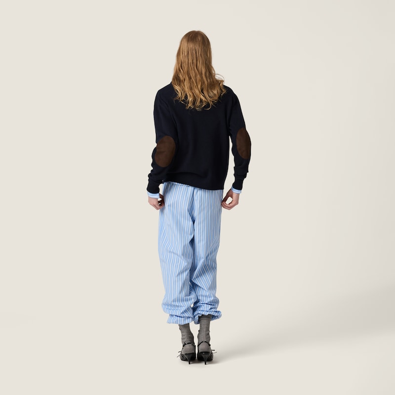 Striped poplin pajama pants