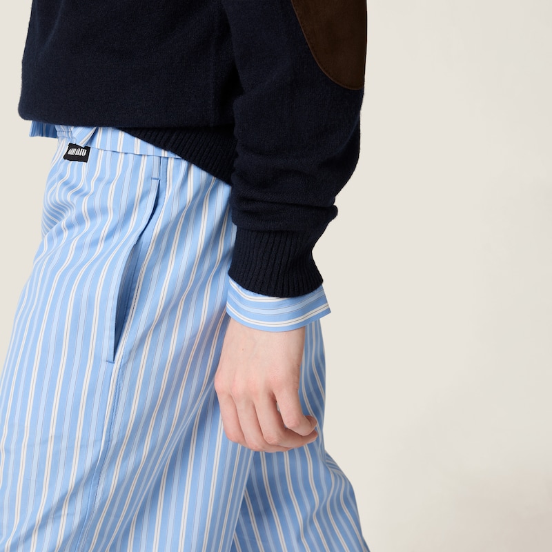 Striped poplin pajama pants