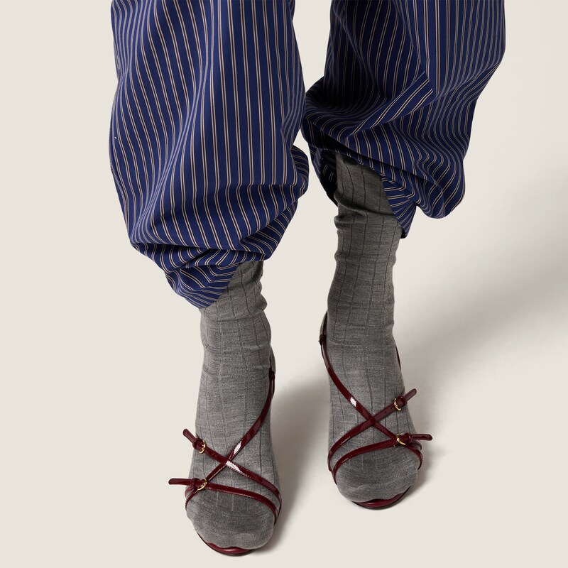 Jacquard stripe poplin pajama pants