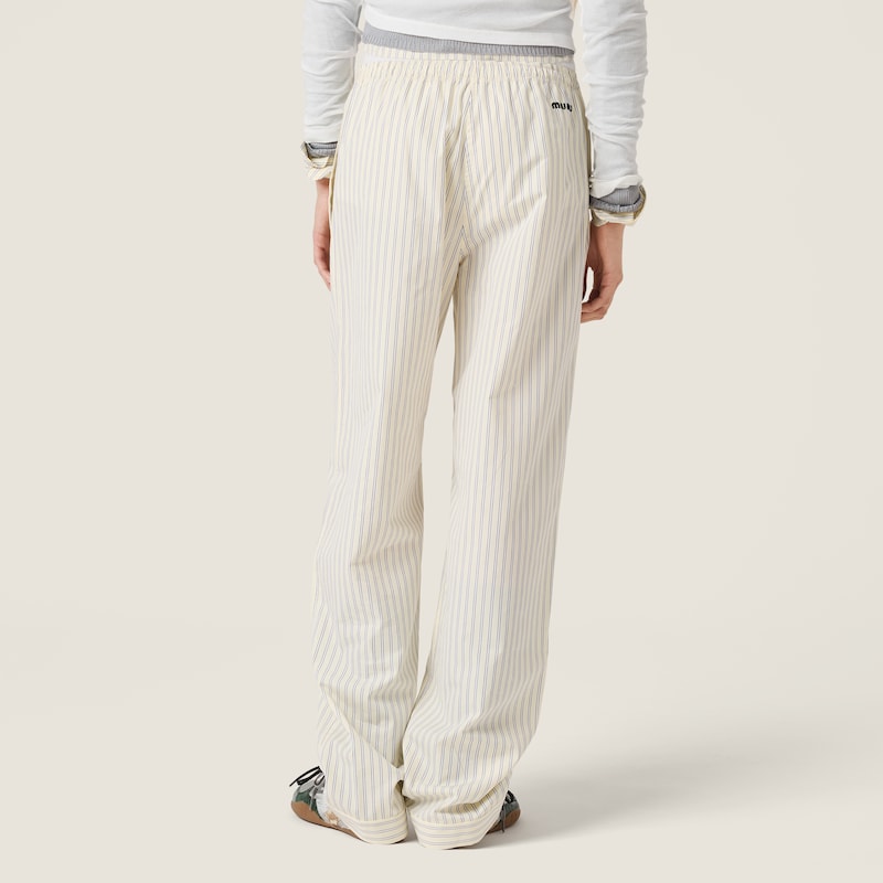Striped poplin pajama pants