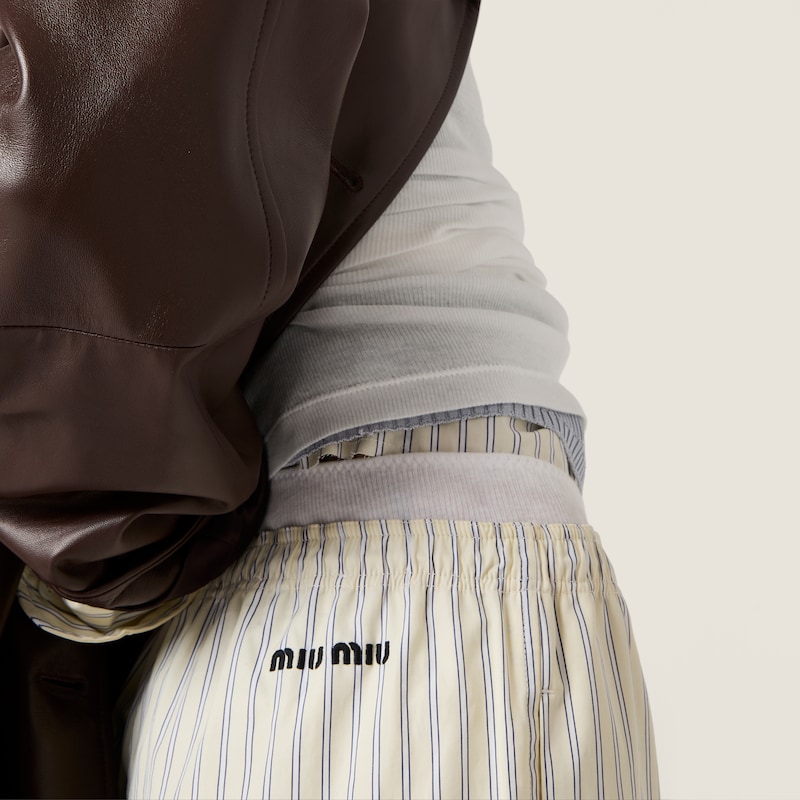 Striped poplin pajama pants