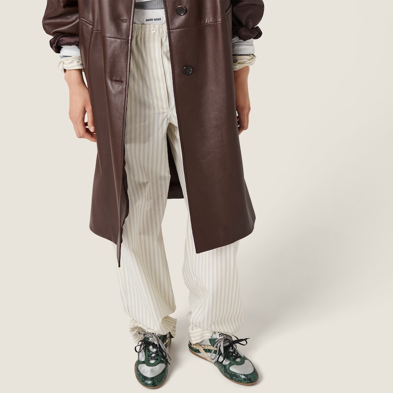 Striped poplin pajama pants