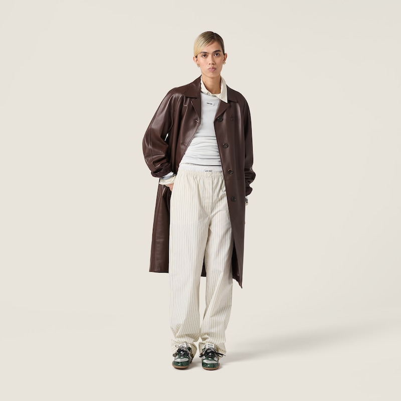 Striped poplin pajama pants