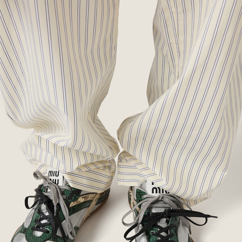 Striped poplin pajama pants