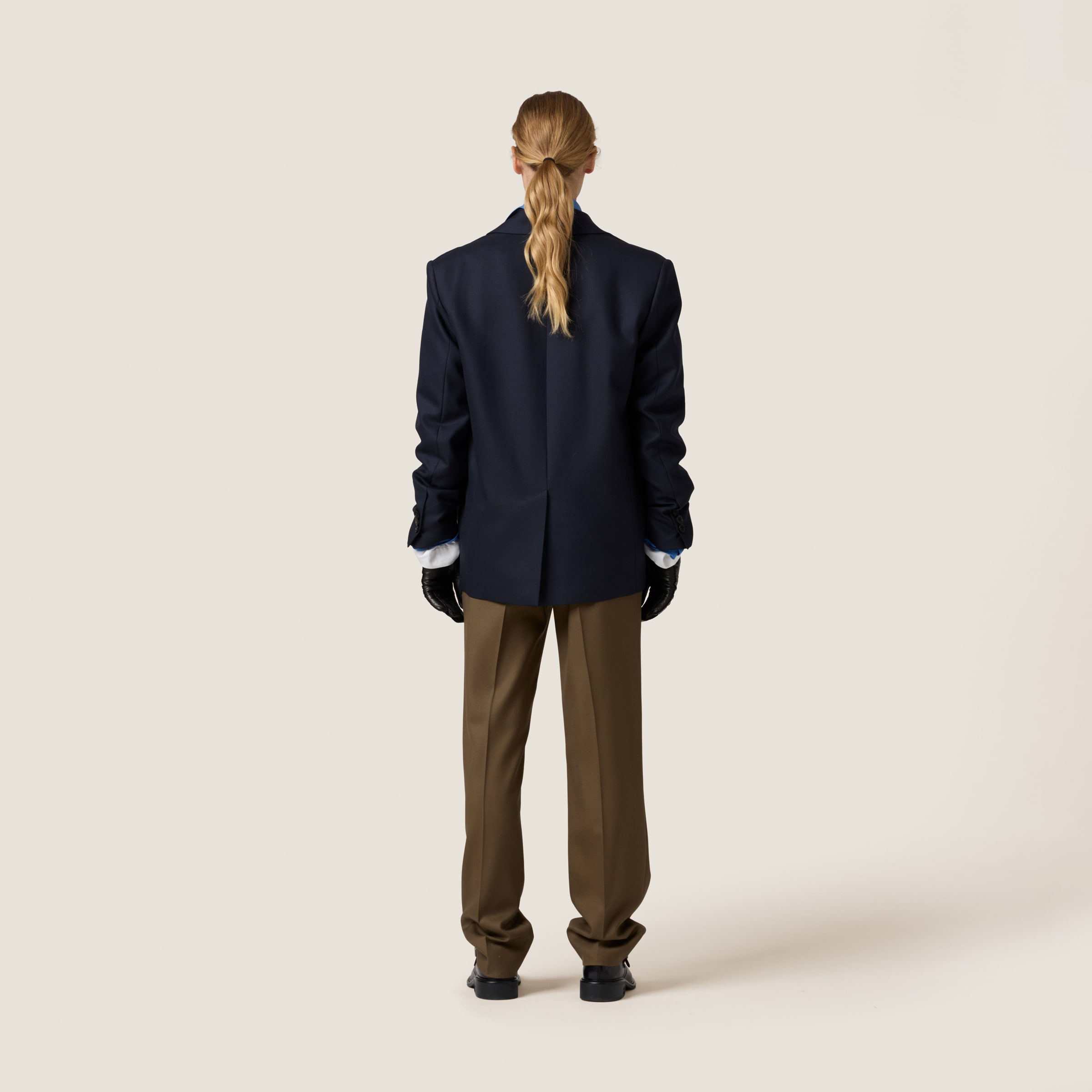Miu Miu Gabardine Pants In Tundra