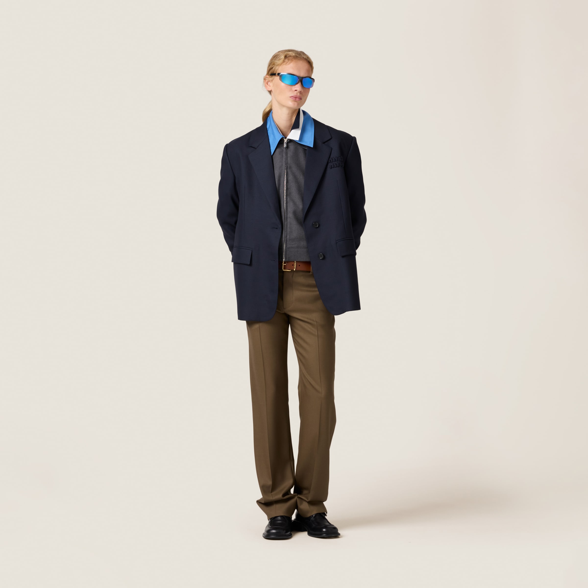 Miu Miu Gabardine Pants In Tundra