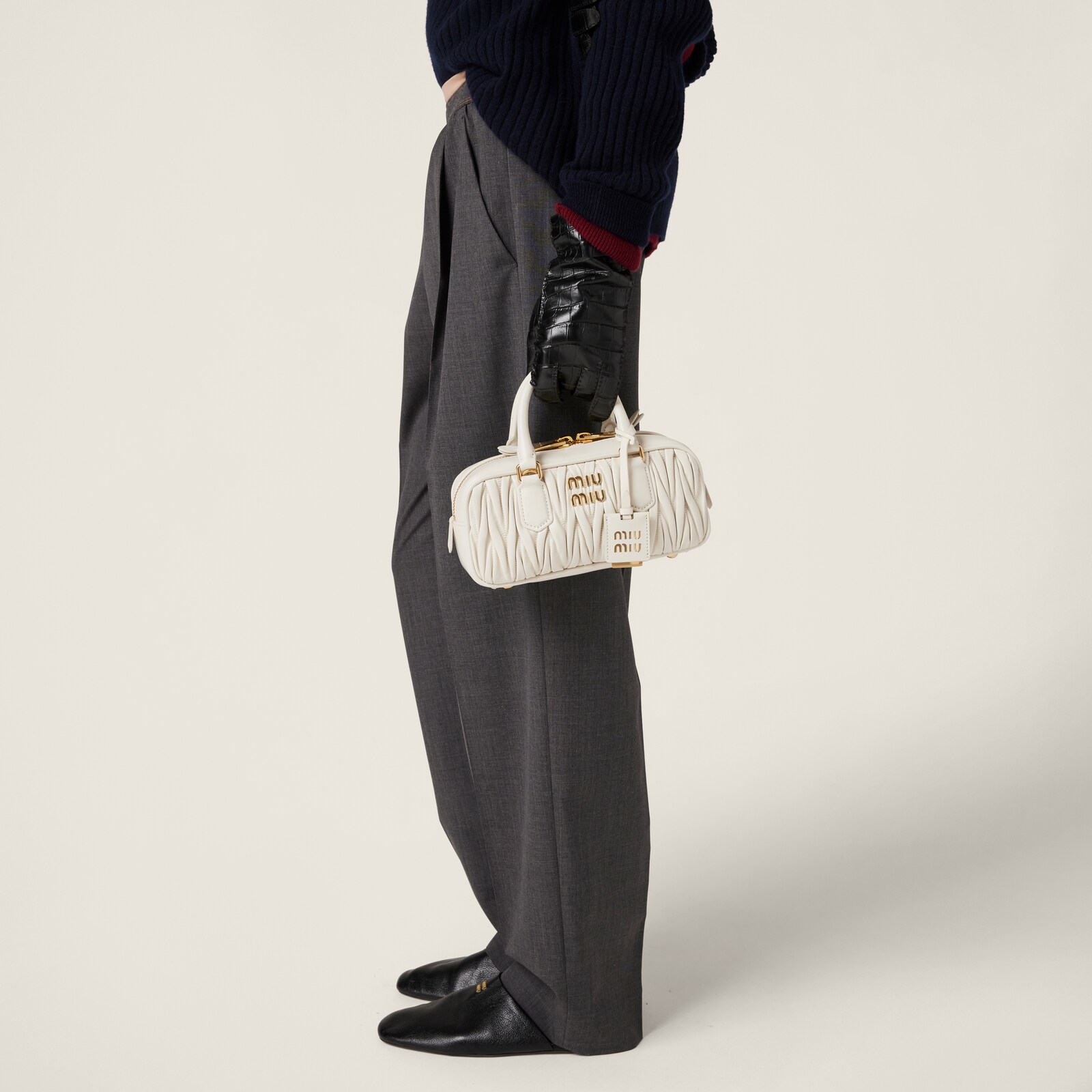 MIUMIU STRAIGHT-LEG KHAKI PANTS STYLE 280 main image 1