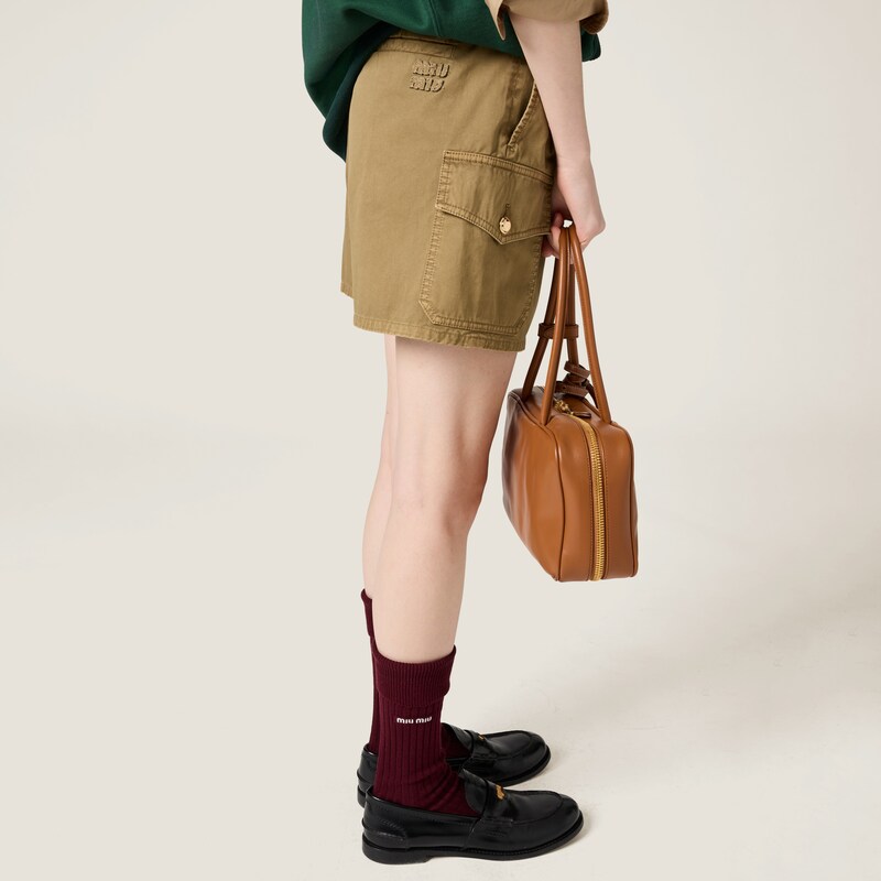 Shorts aus Garment-dyed-Baumwoll-Satin