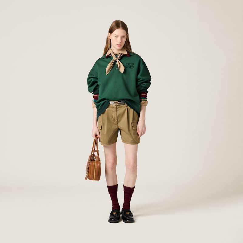 Shorts aus Garment-dyed-Baumwoll-Satin