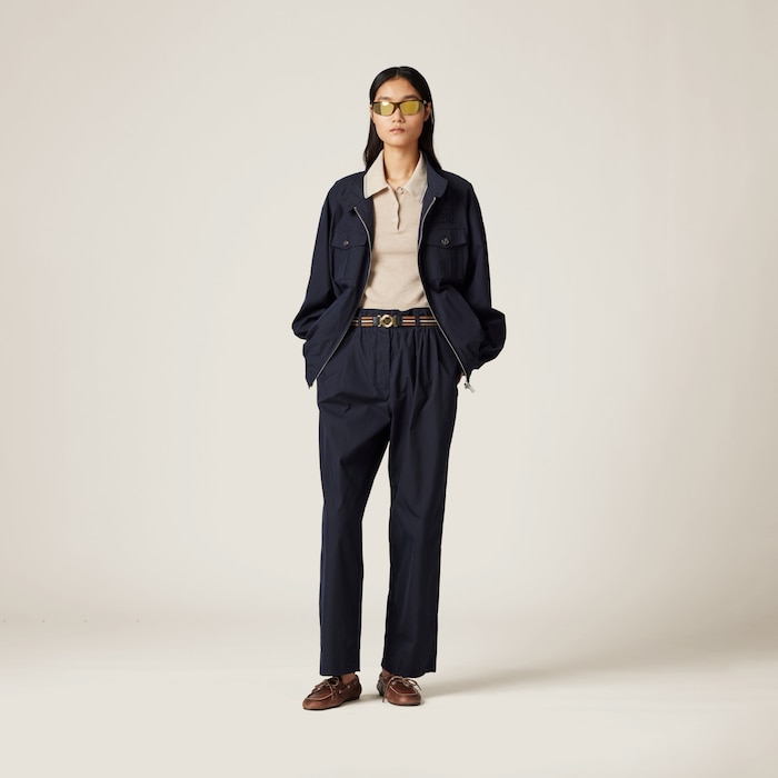 パンツ MiuMiu SS25 Navy blue gabardine pant (MP1837SOOO16E8 F0124) Navy Gabardine Pants | Miu Miu