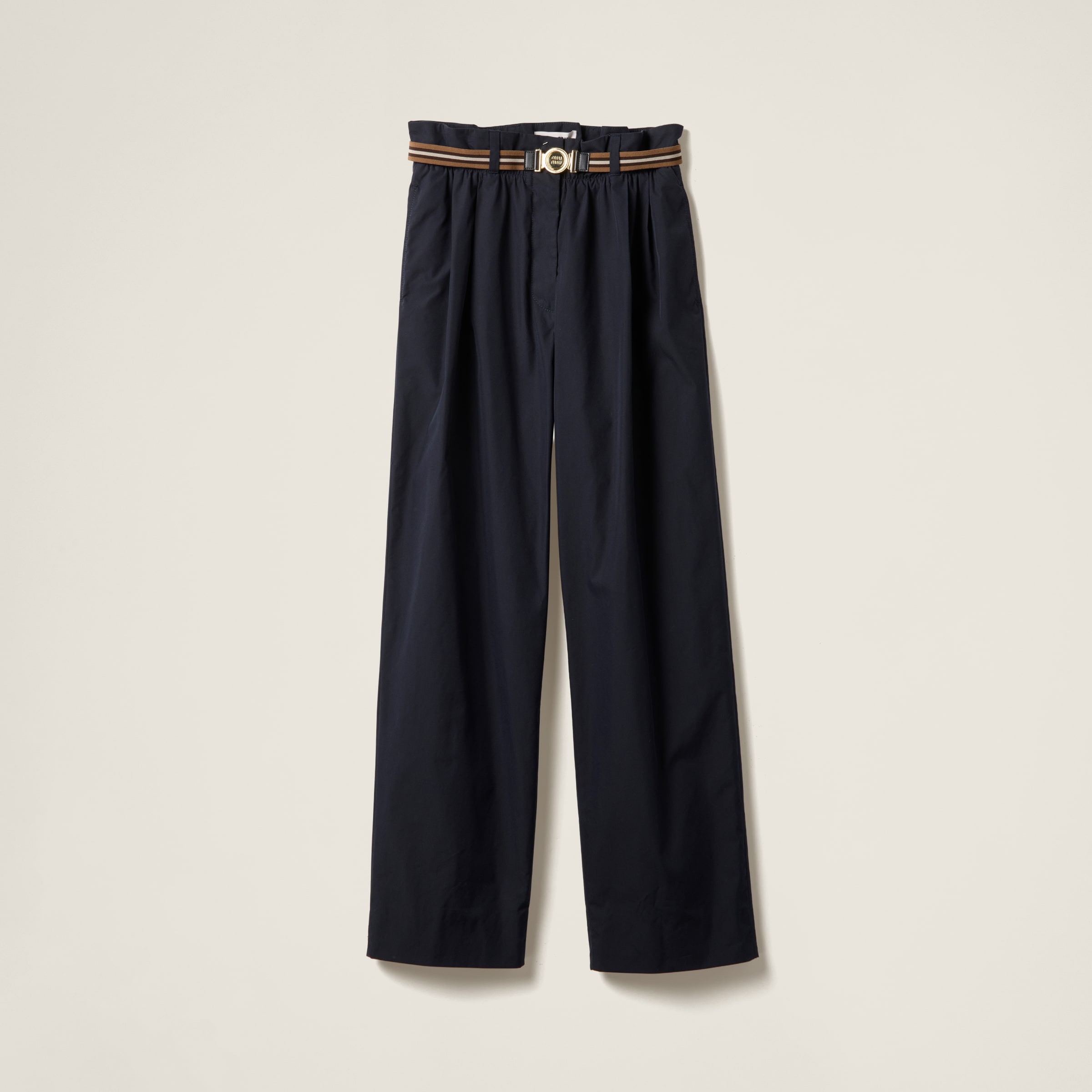 パンツ MiuMiu SS25 Navy blue gabardine pant Navy Gabardine Pants | Miu Miu