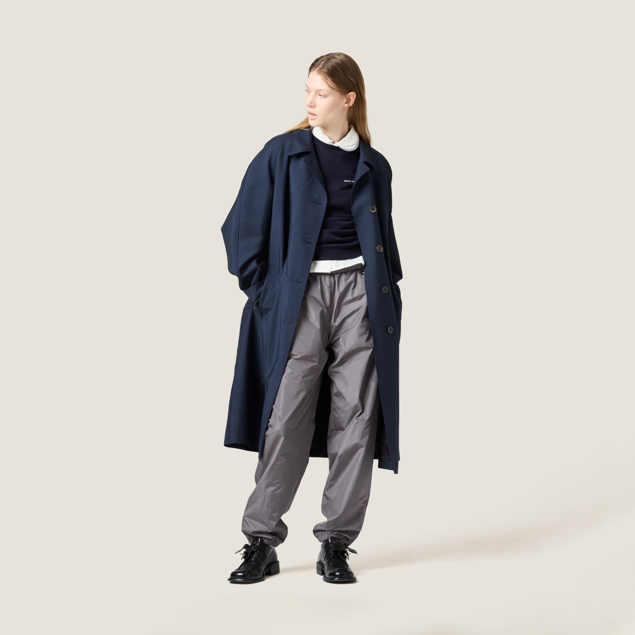 Aluminum Technical Silk Joggers | Miu Miu Aluminum Technical Silk Joggers | Miu Miu
