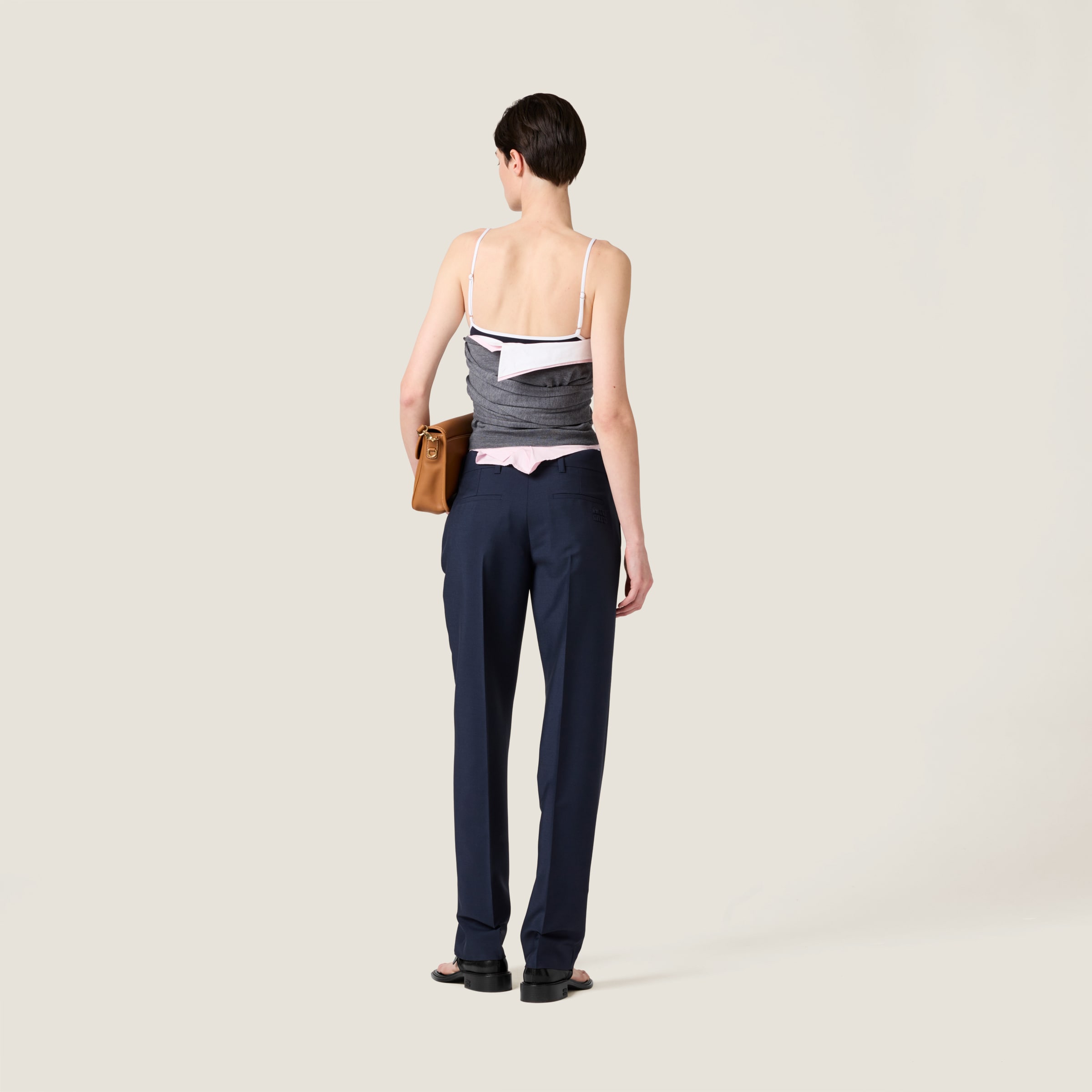 パンツ Miu Miu Kid Mohair Trousers Miu Miu: Women's Kid Mohair Pants (Hematite) | DSMNY E-SHOP