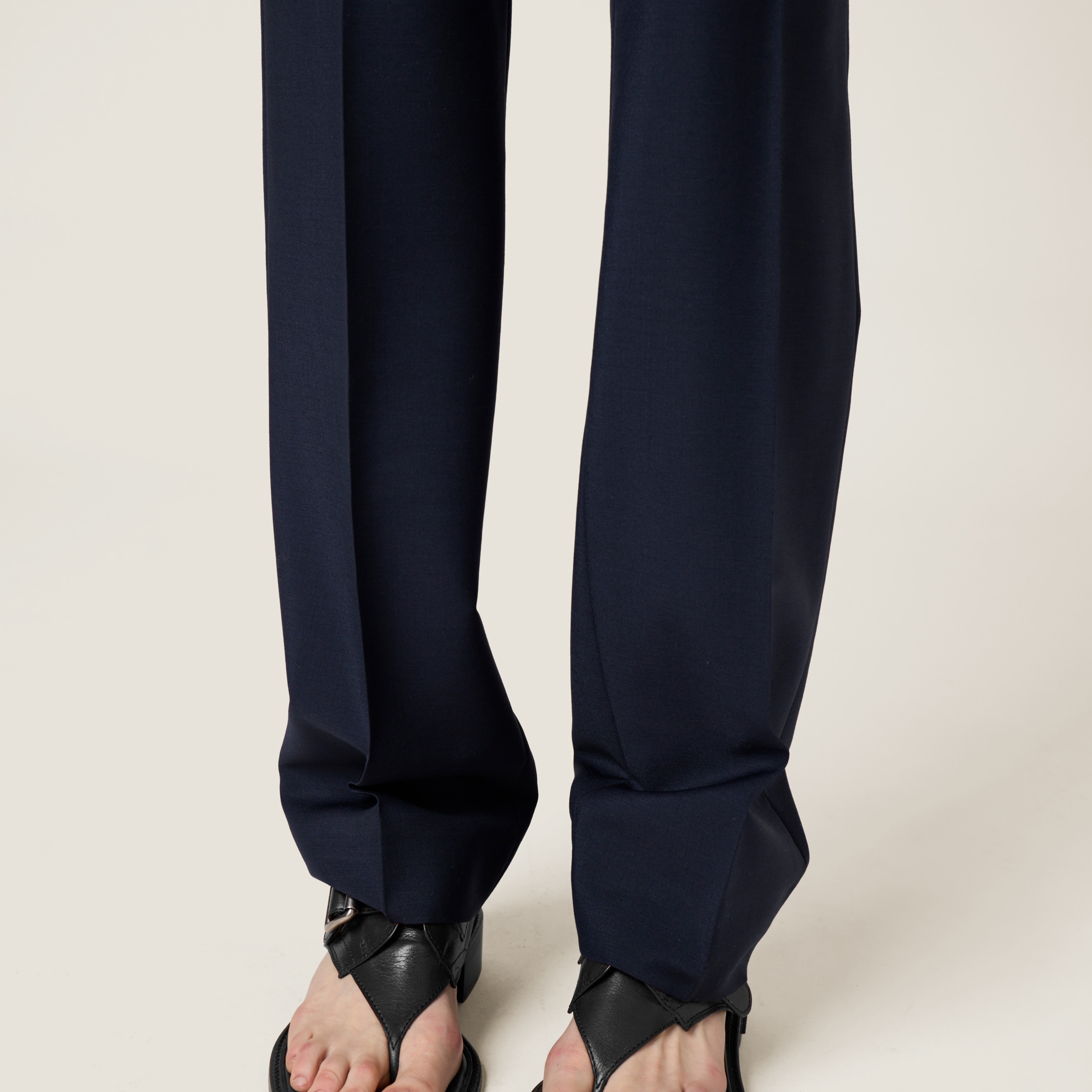 パンツ MIUMIU KID MOHAIR TROUSERS Navy Kid Mohair Pants | Miu Miu