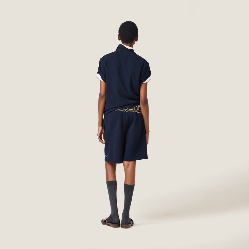 Bonded piqué and technical jersey Bermudas