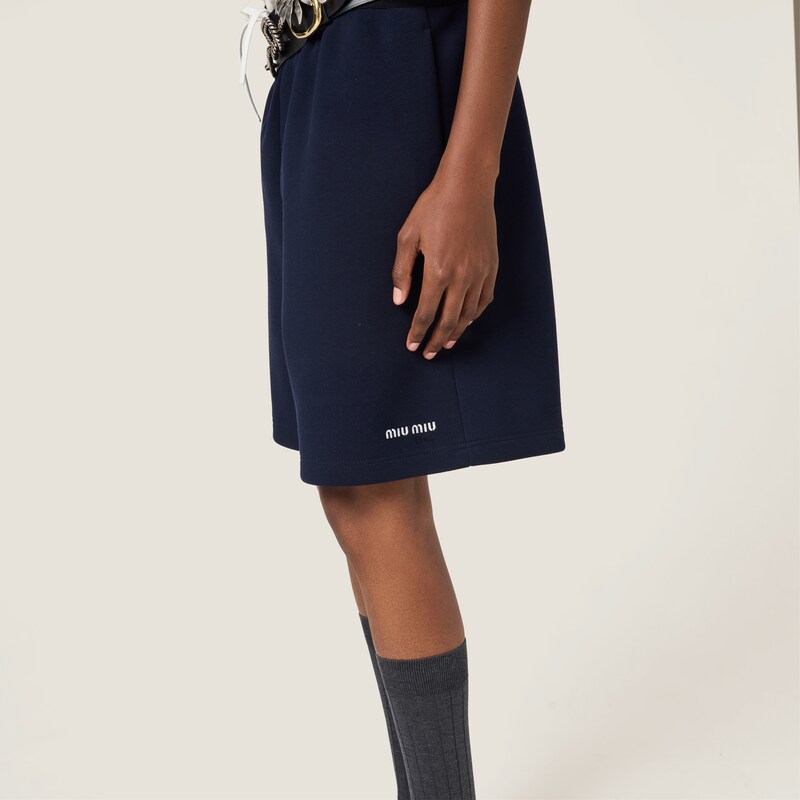 Bonded piqué and technical jersey Bermudas