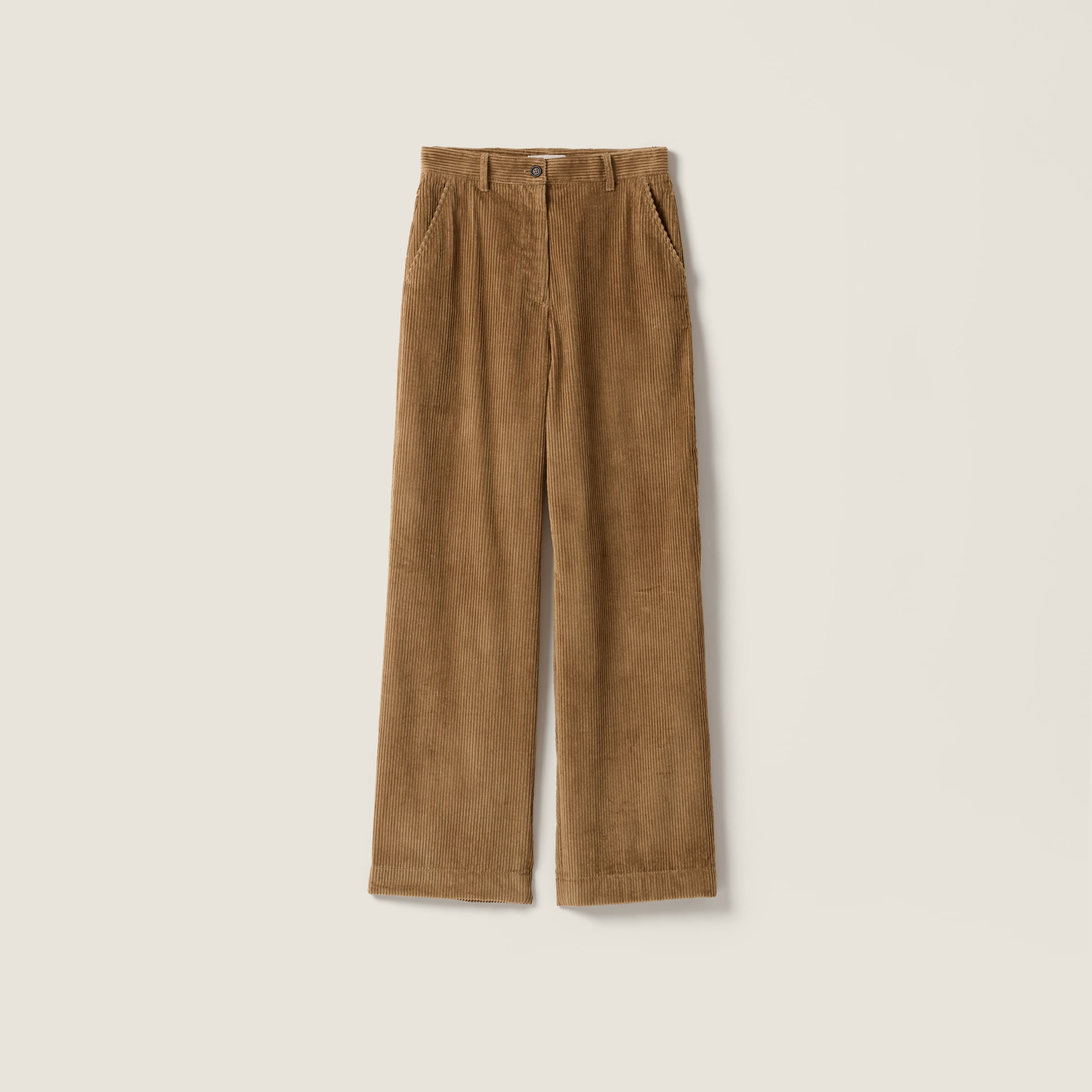 パンツ MiuMiu FW25 Camel corduroy pant (MP1915SOOO15PW F0594) Cork Beige Corduroy Pants | Miu Miu