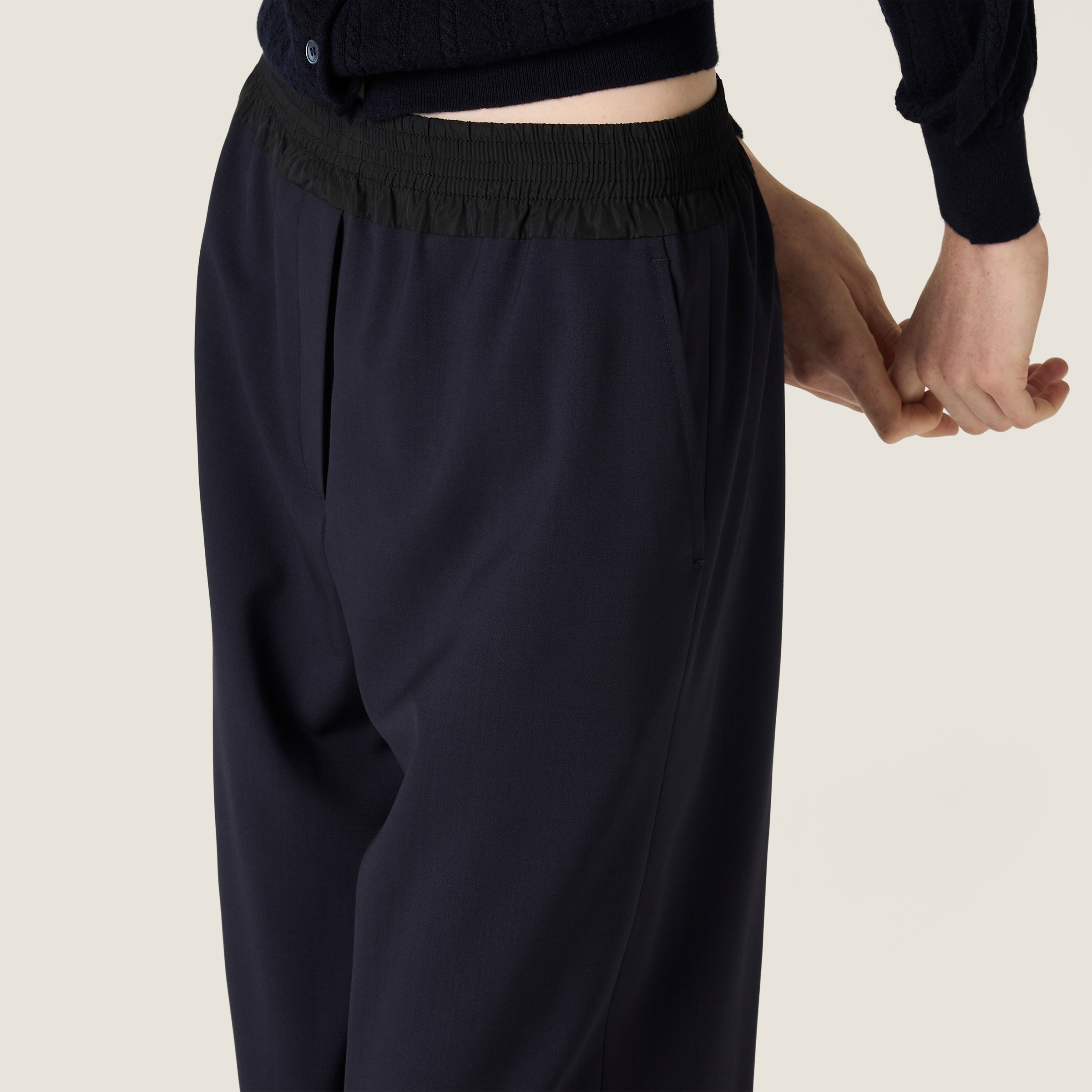Navy Wool Pants | Miu Miu - United States