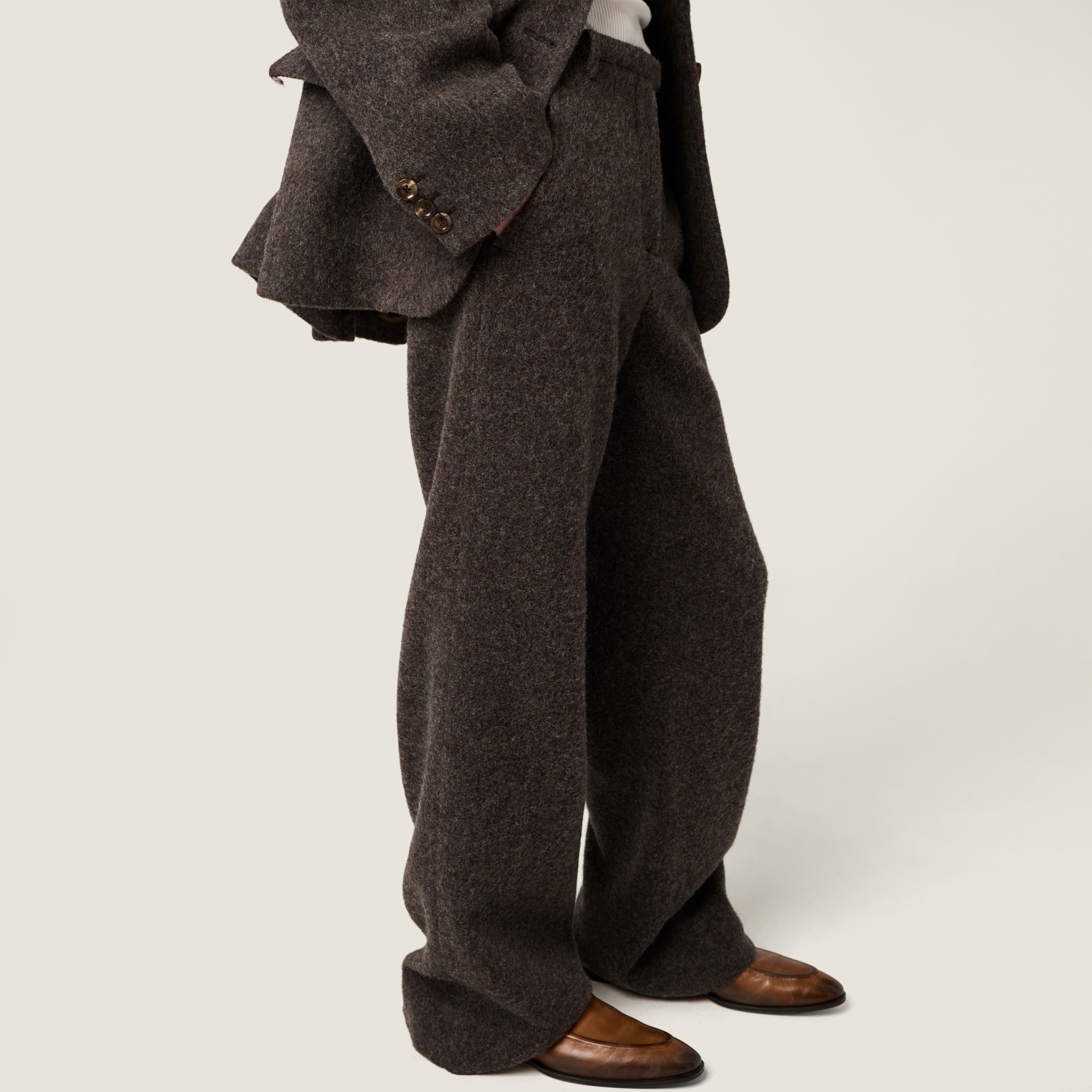 Ebony Light Shetland Wool Pants | Miu Miu