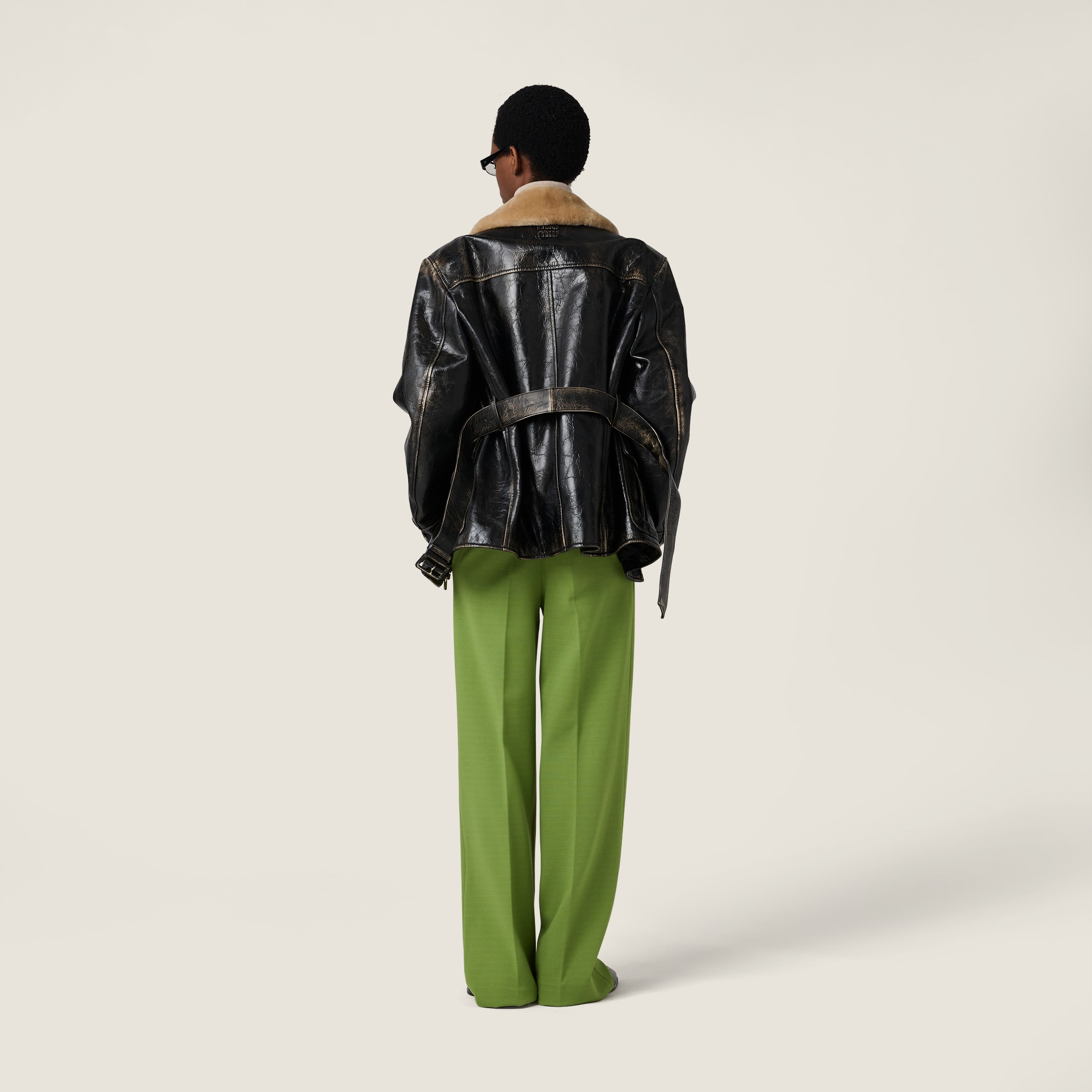 Miu Miu Straight-leg Tailored Pants In Green