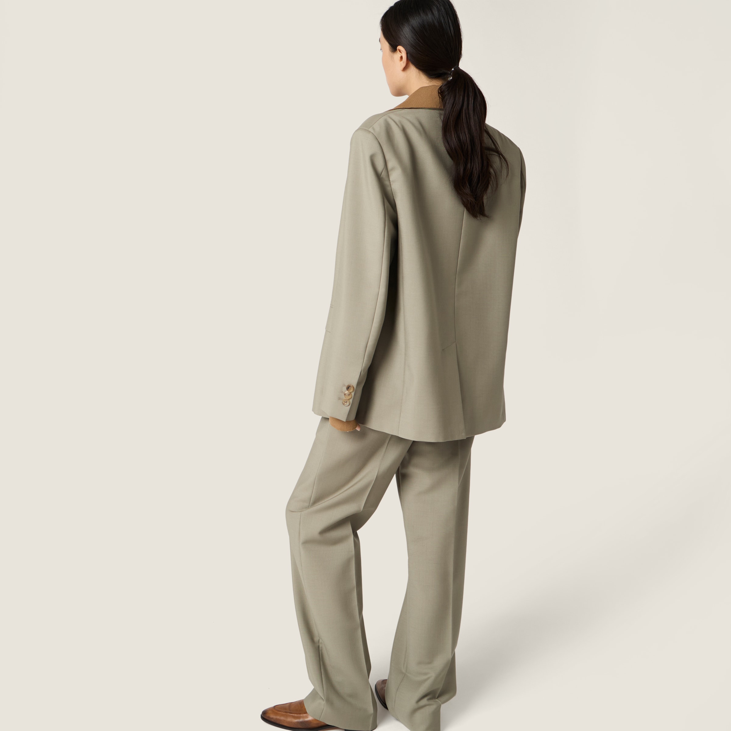 【新品/15日まで】miumiu キッドモヘヤ　パンツ ベージュ キッドモヘヤ パンツ | Miu Miu