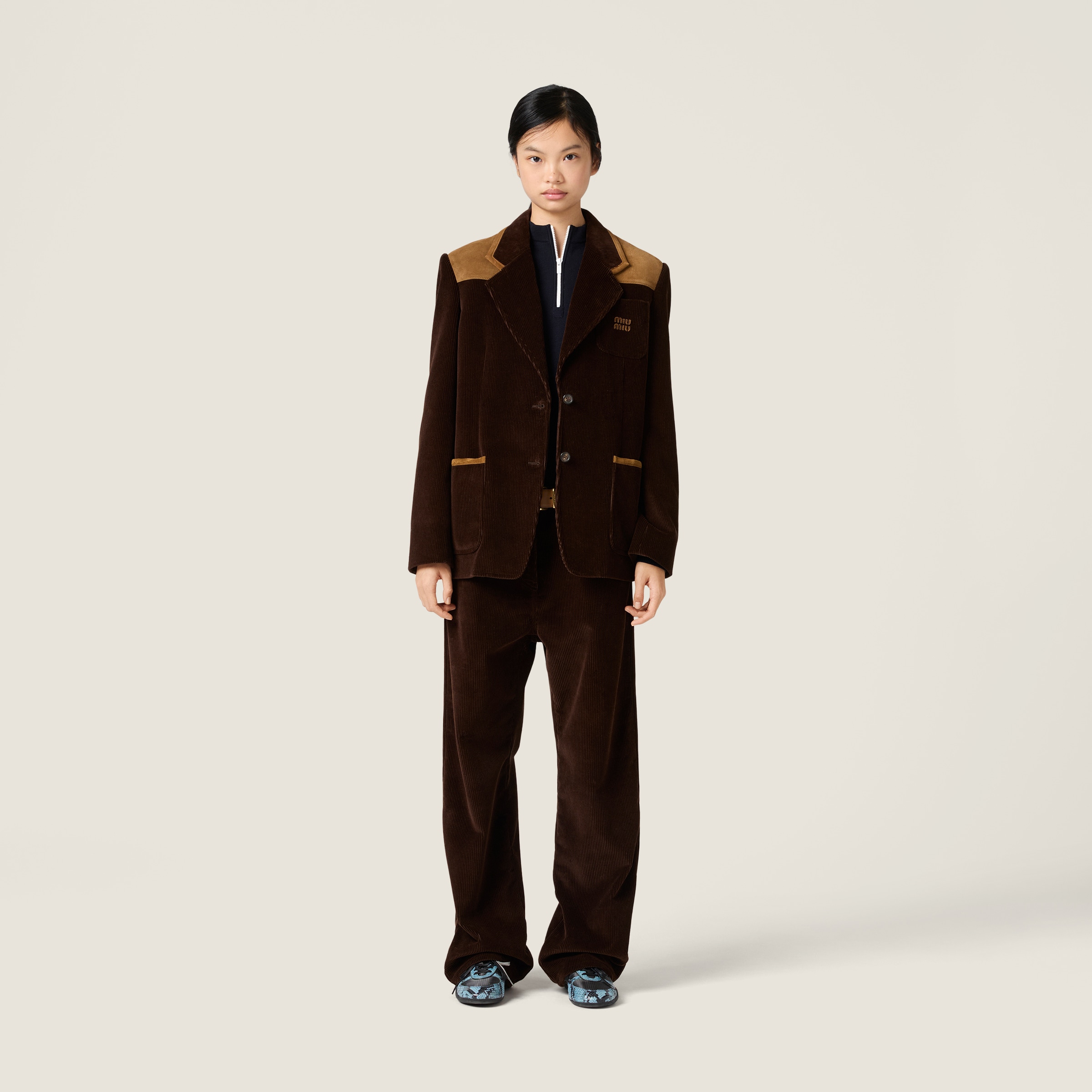 Miu Miu Corduroy Pants In Brown