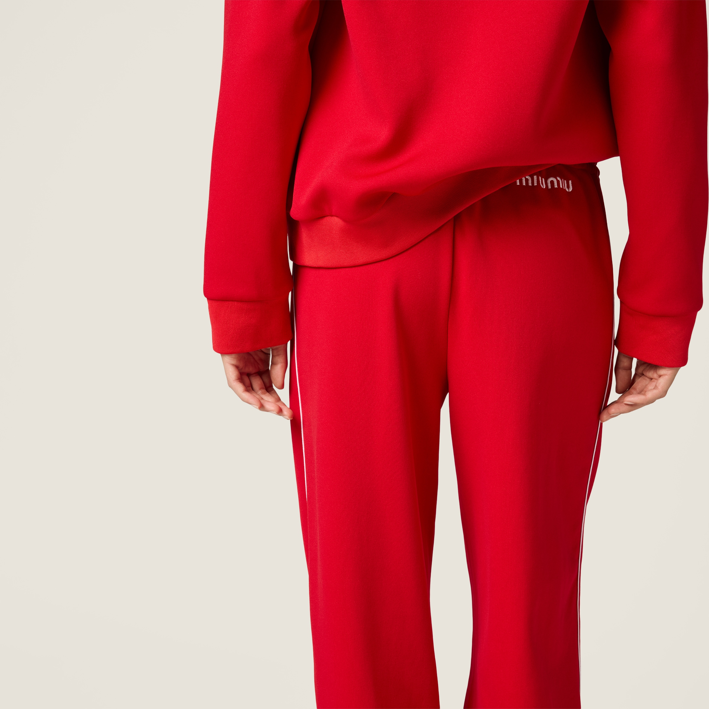 Red Technical Jersey Pants | Miu Miu - United States