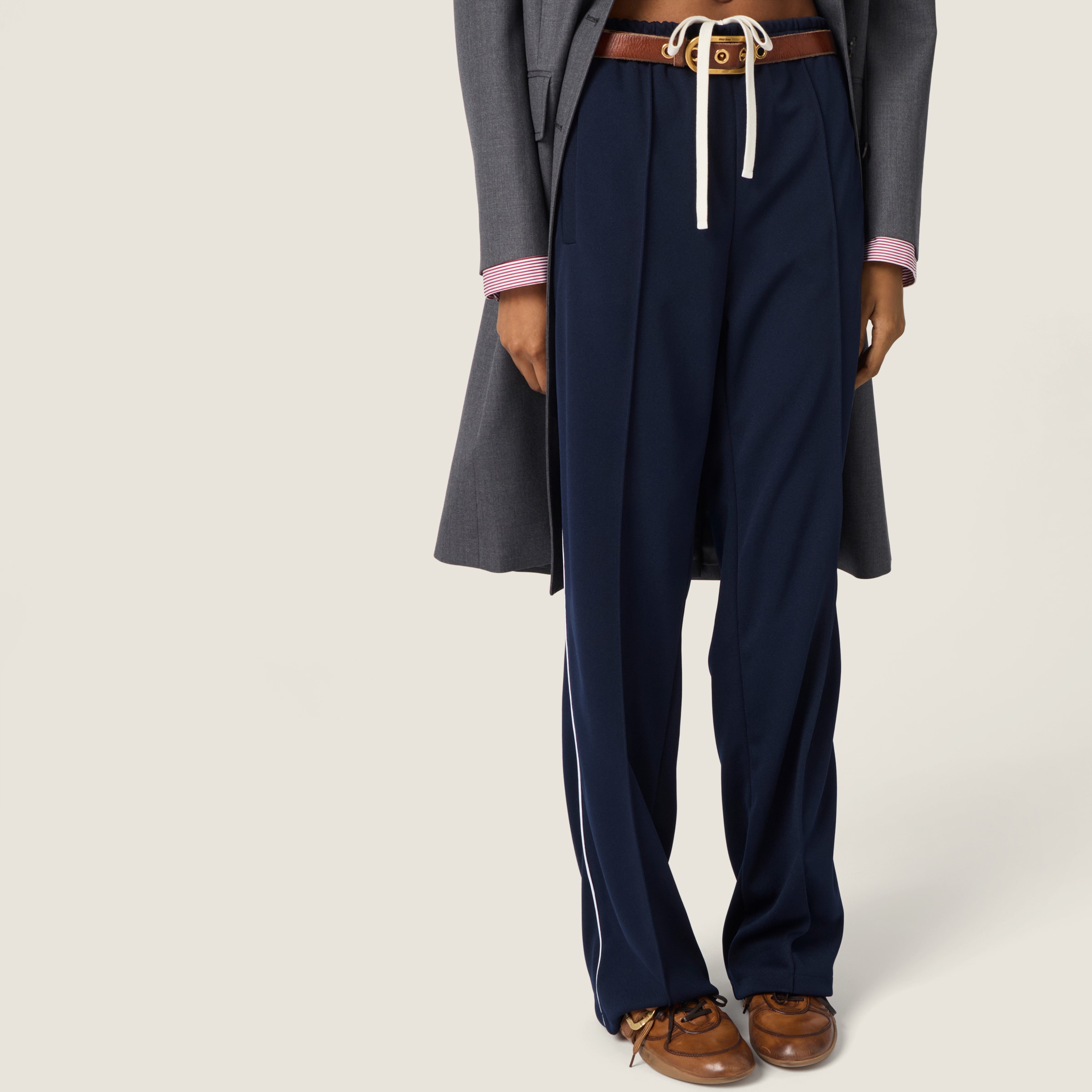 パンツ Archive miu miu flared slacks navy Miu Miu: Women's Technical Jersey Pants (Navy) | DSMNY E-SHOP