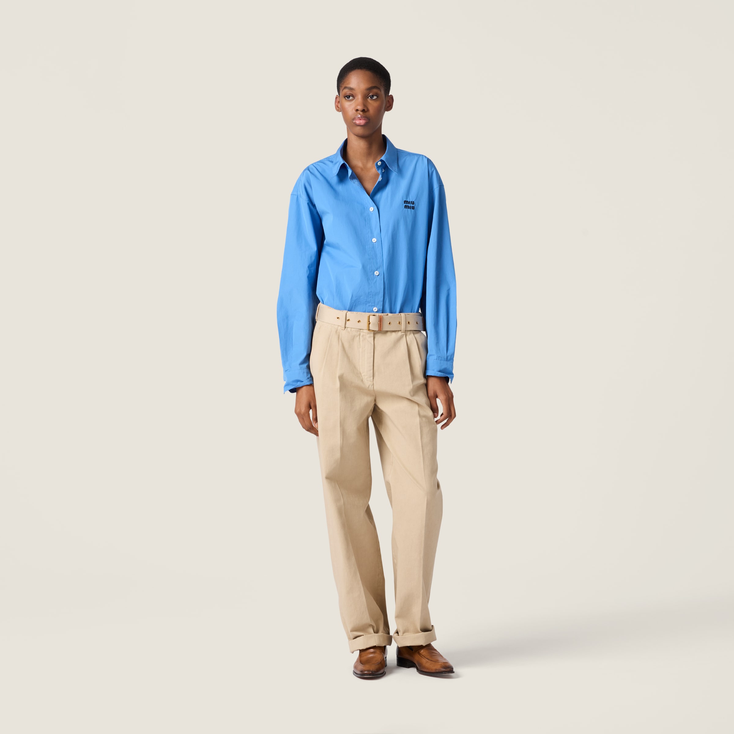 ベージュ 古いギャバジン パンツ | Miu Miu