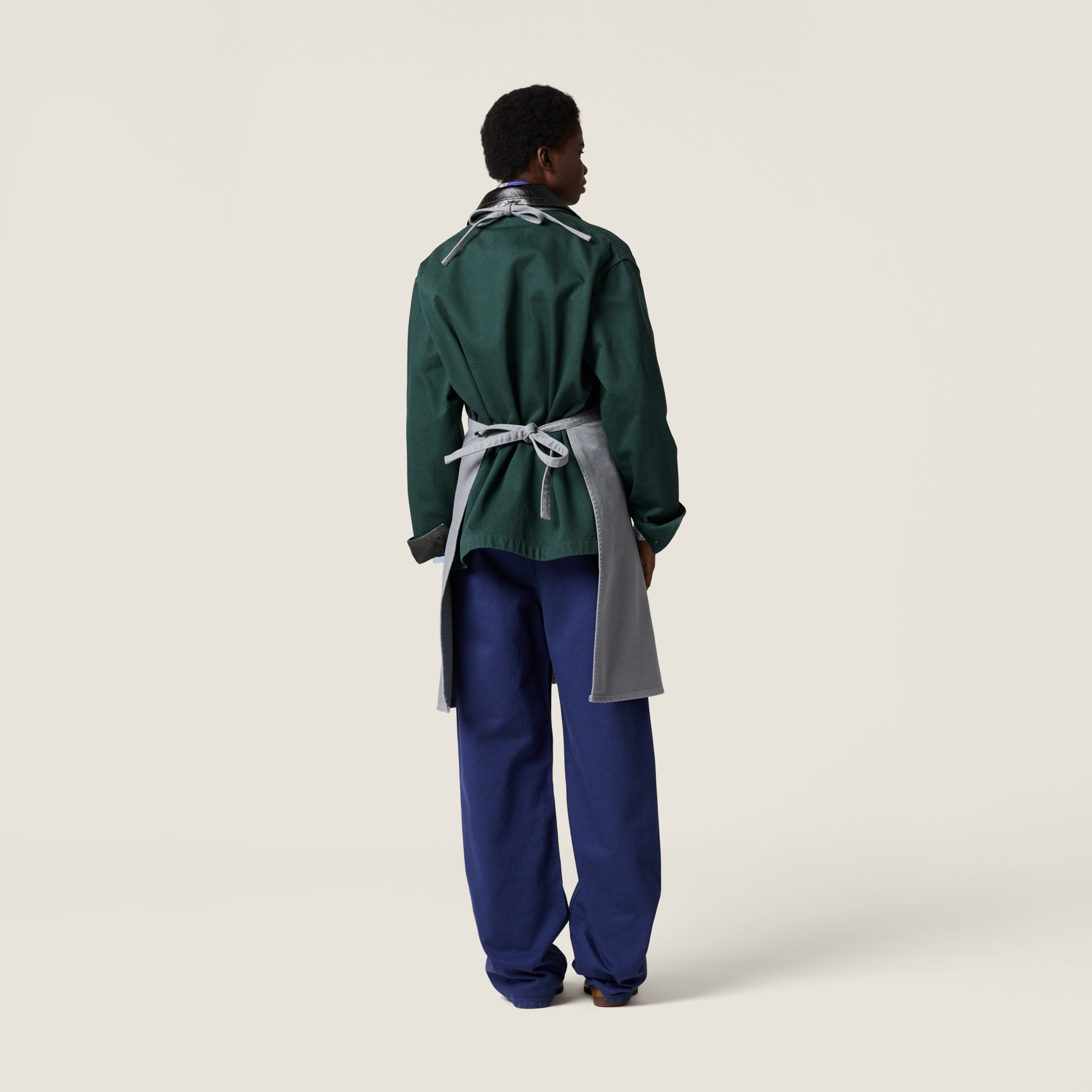 Ink Blue Garment-dyed Gabardine Pants | Miu Miu - United States