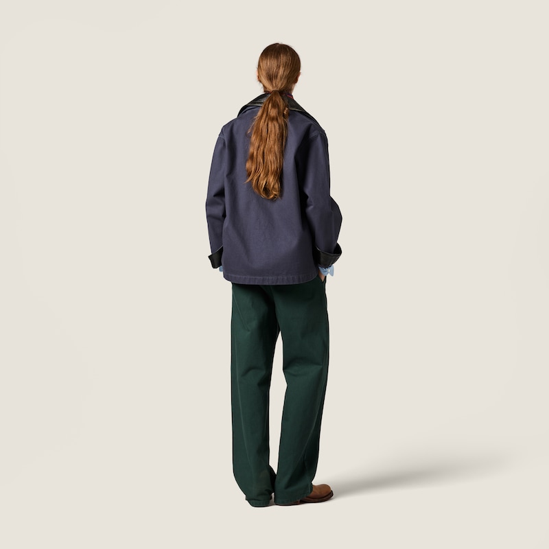 Garment-dyed gabardine pants