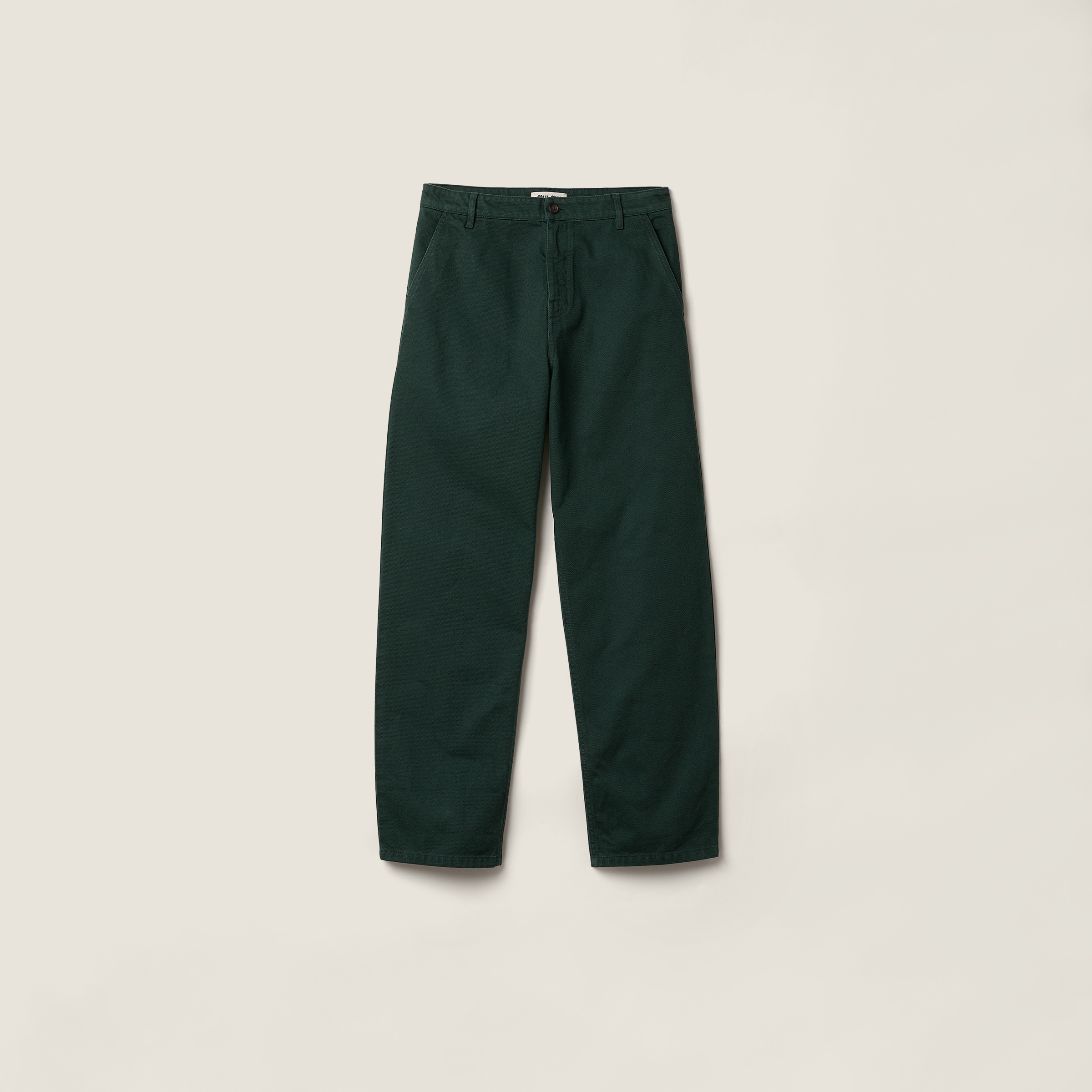 Garment-dyed gabardine pants