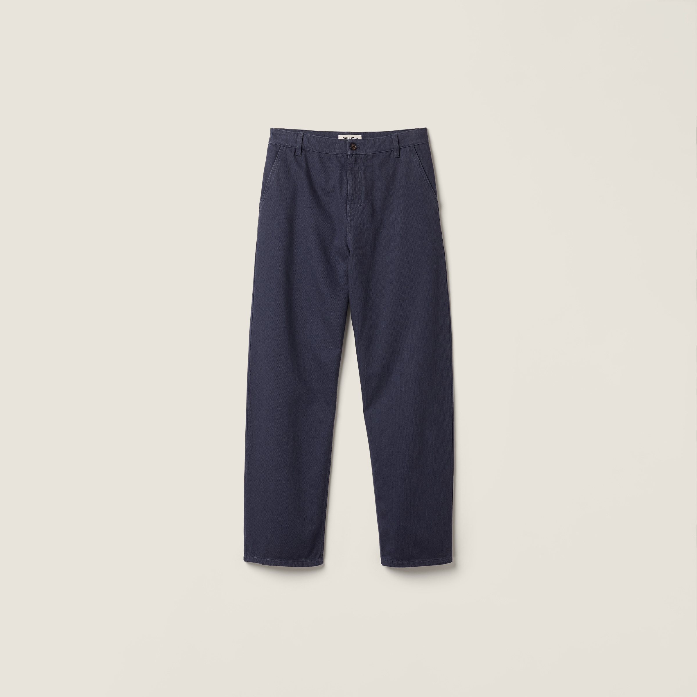 Garment-dyed gabardine pants
