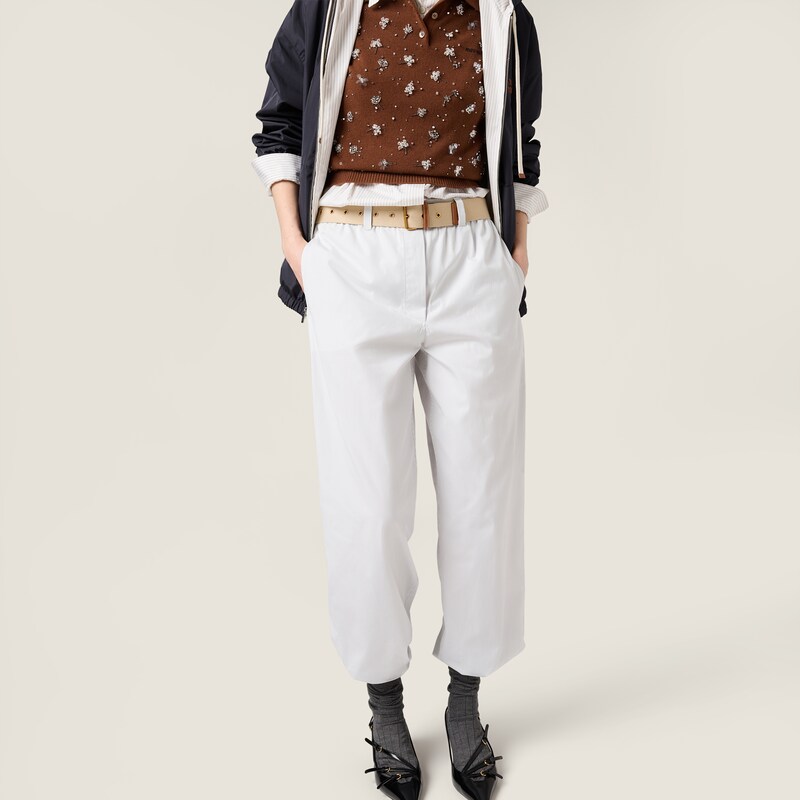 Micro pinstripe poplin pants