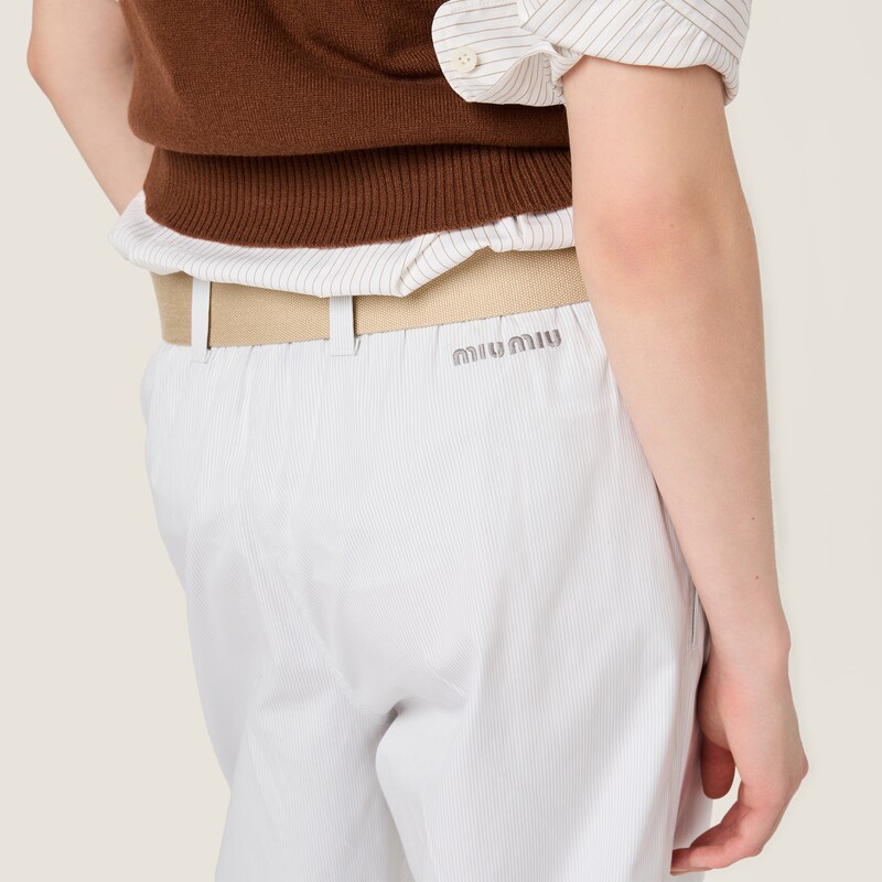 Micro pinstripe poplin pants