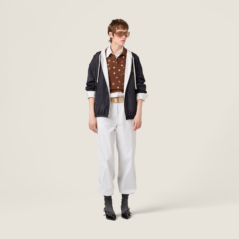 Micro pinstripe poplin pants