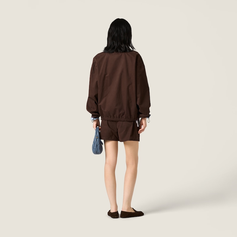 Washed gabardine shorts