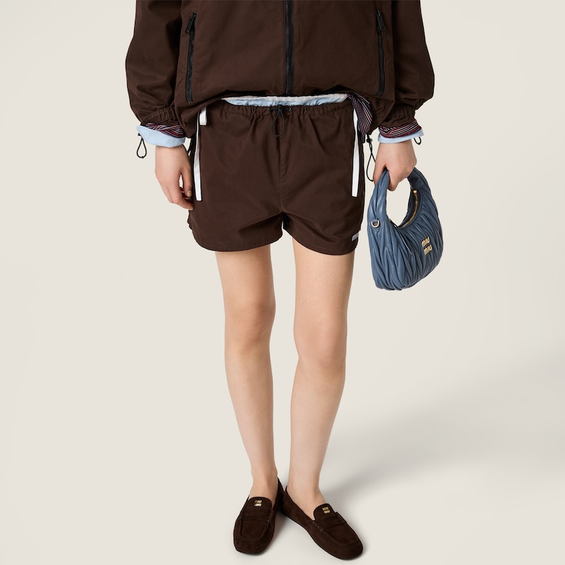 Washed gabardine shorts