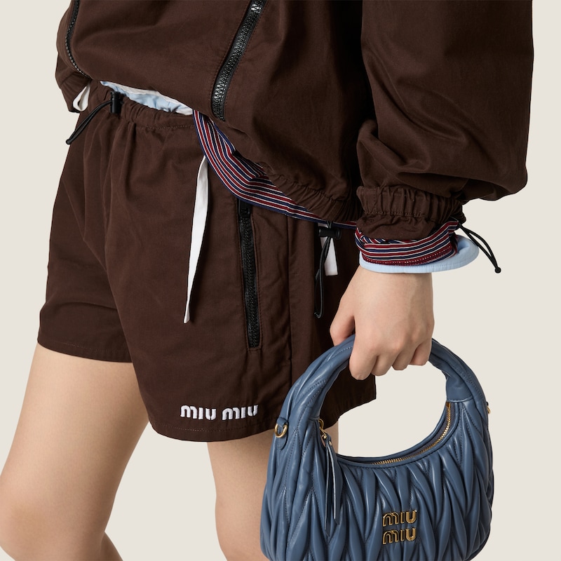 Washed gabardine shorts