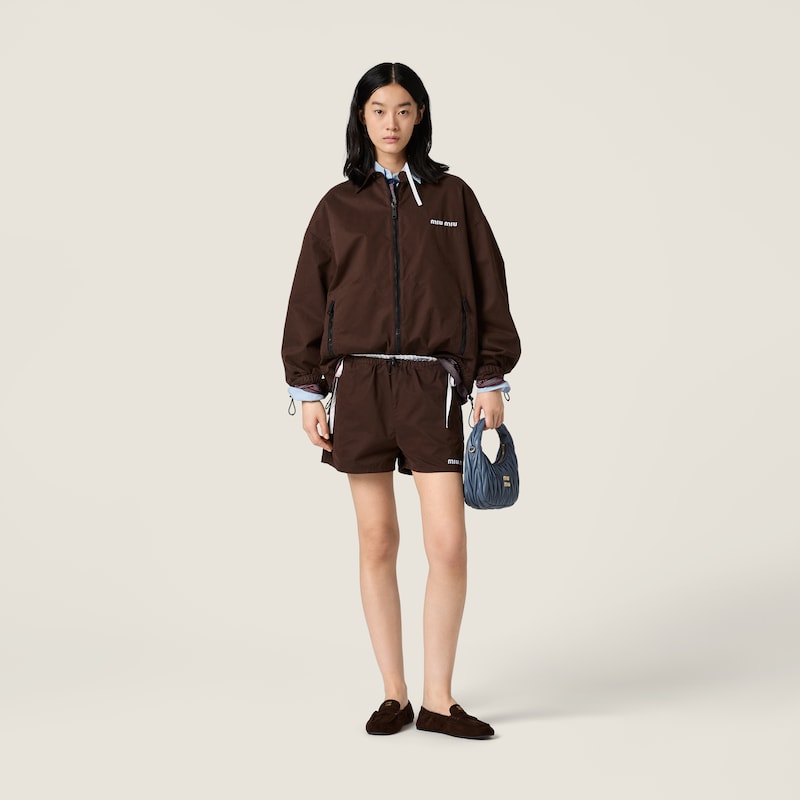 Washed gabardine shorts
