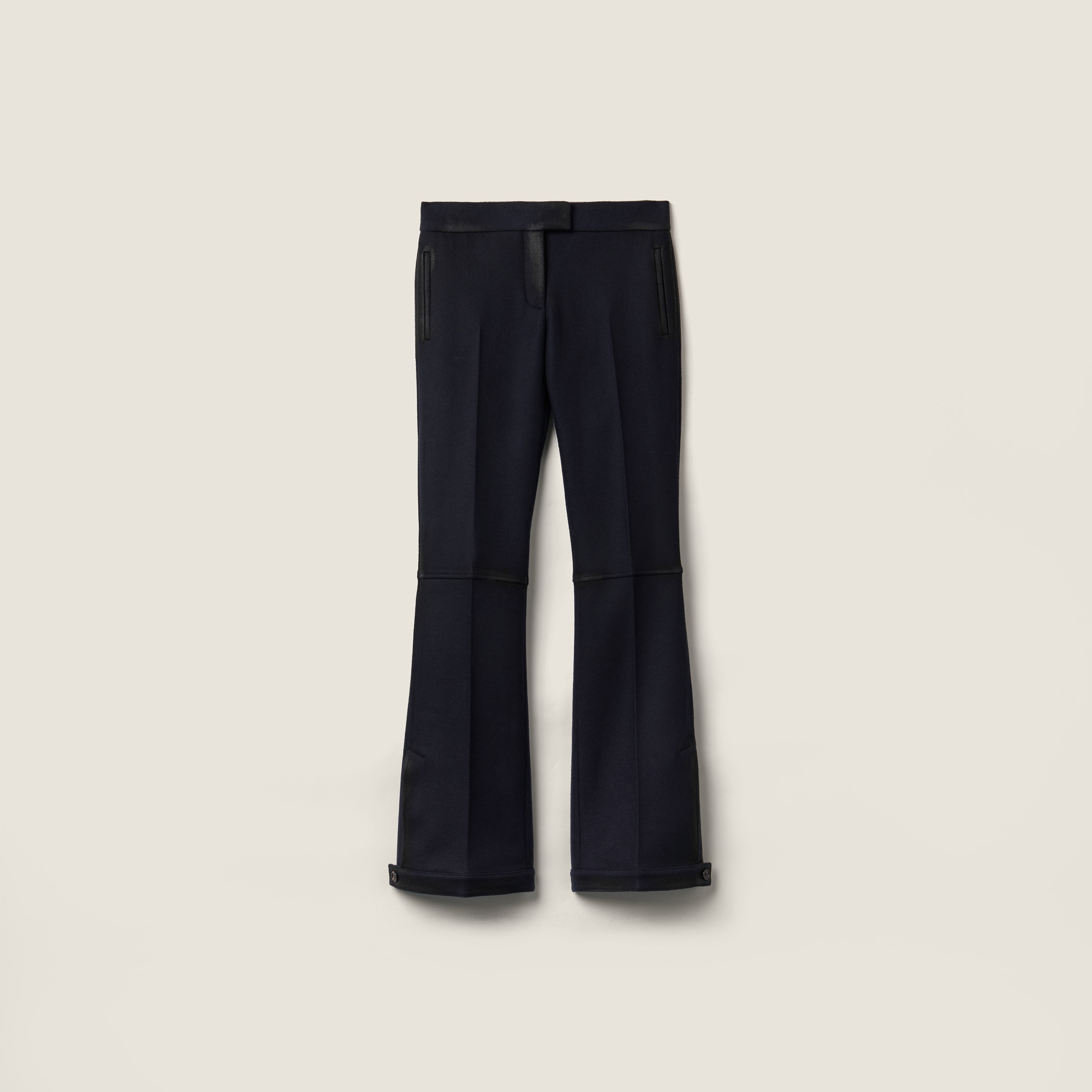 Navy Double Wool Pants | Miu Miu - Austria