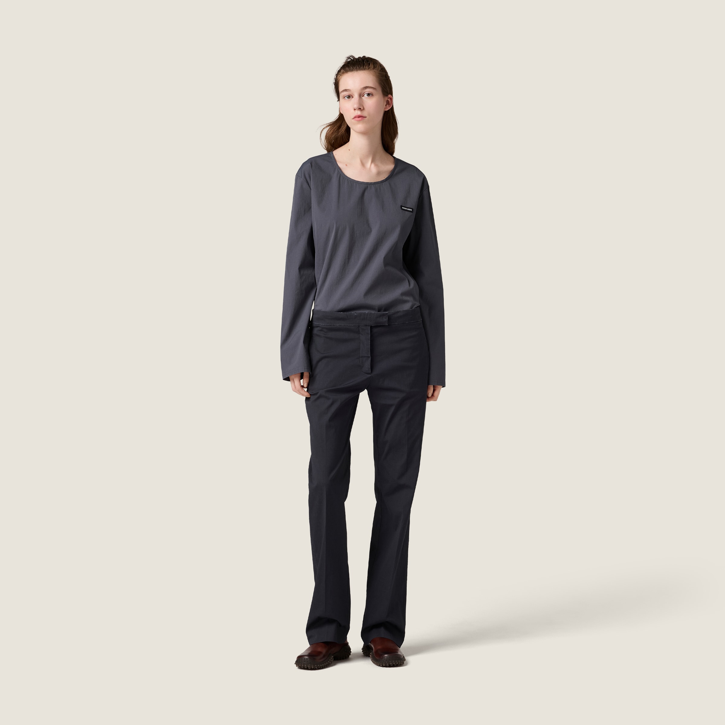 Stretch poplin pants - thumbnail 2