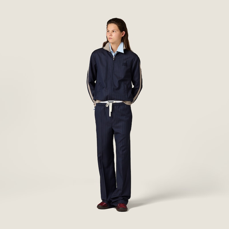 Pinstriped wool pants