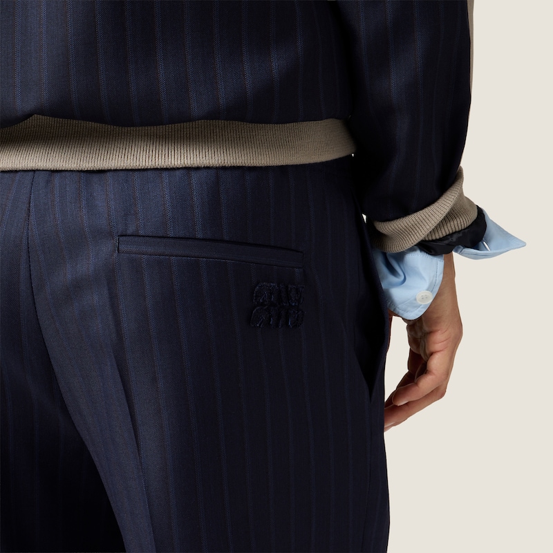 Pinstriped wool pants