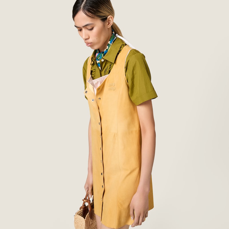 Waxed suede dress